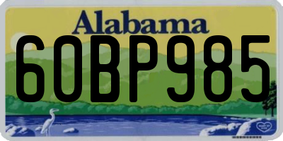 AL license plate 60BP985
