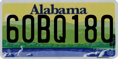 AL license plate 60BQ180