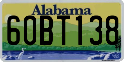 AL license plate 60BT138