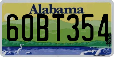 AL license plate 60BT354