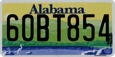 AL license plate 60BT854