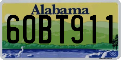 AL license plate 60BT911
