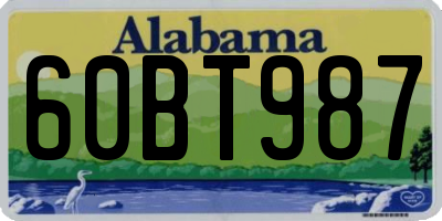 AL license plate 60BT987
