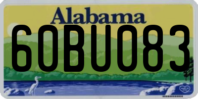 AL license plate 60BU083
