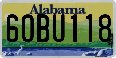 AL license plate 60BU118