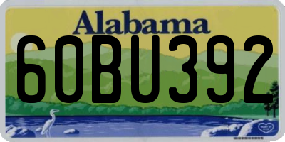 AL license plate 60BU392
