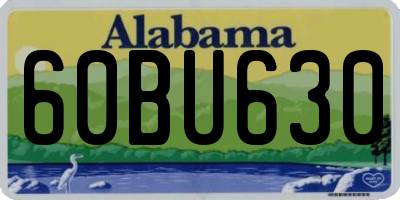 AL license plate 60BU630