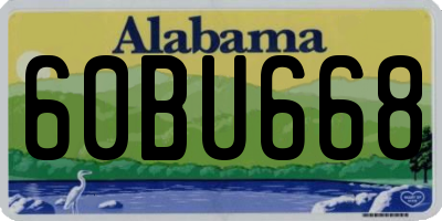 AL license plate 60BU668