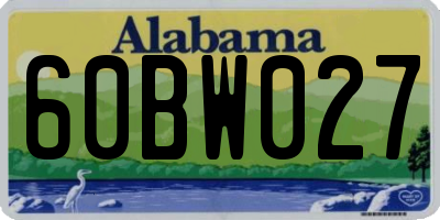 AL license plate 60BW027