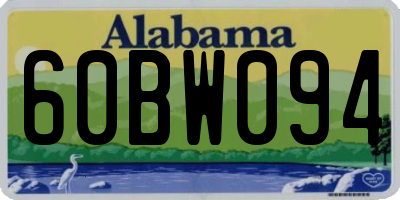 AL license plate 60BW094