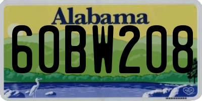 AL license plate 60BW208