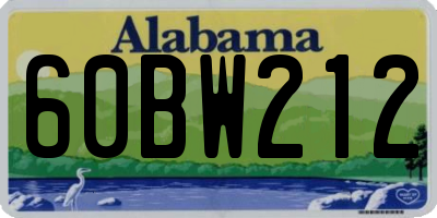 AL license plate 60BW212
