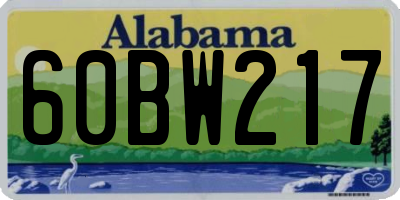 AL license plate 60BW217
