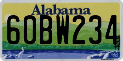 AL license plate 60BW234