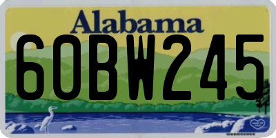 AL license plate 60BW245