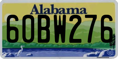 AL license plate 60BW276