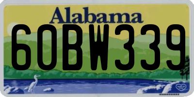 AL license plate 60BW339