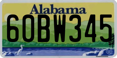 AL license plate 60BW345