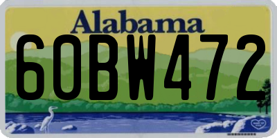 AL license plate 60BW472
