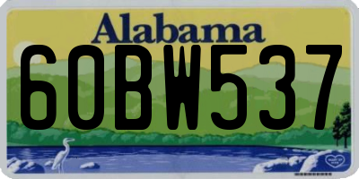 AL license plate 60BW537