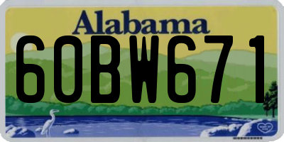 AL license plate 60BW671