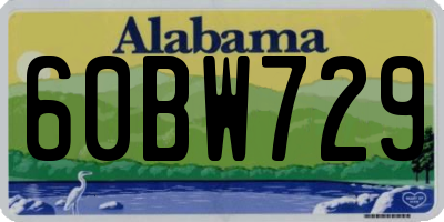 AL license plate 60BW729
