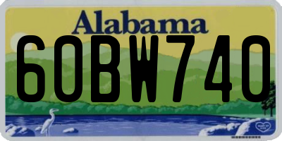 AL license plate 60BW740