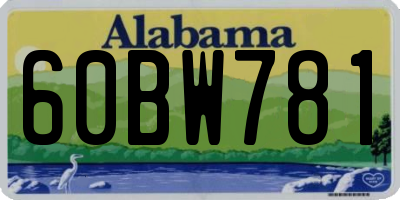 AL license plate 60BW781