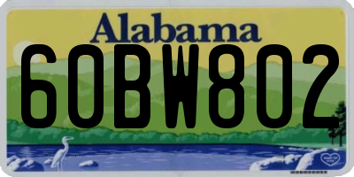 AL license plate 60BW802