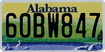 AL license plate 60BW847