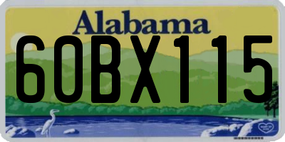 AL license plate 60BX115