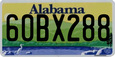 AL license plate 60BX288