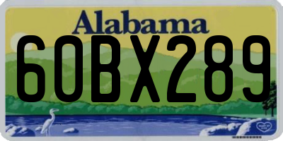 AL license plate 60BX289