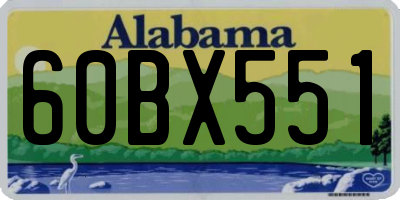 AL license plate 60BX551