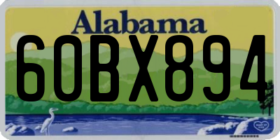 AL license plate 60BX894