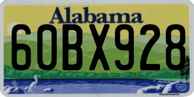 AL license plate 60BX928