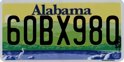 AL license plate 60BX980