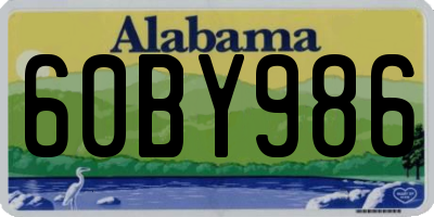 AL license plate 60BY986