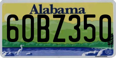 AL license plate 60BZ350