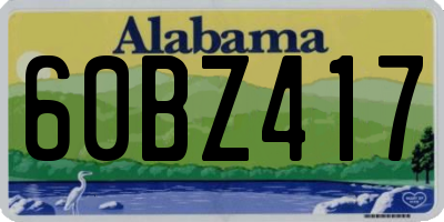 AL license plate 60BZ417