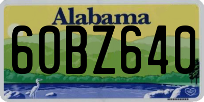 AL license plate 60BZ640