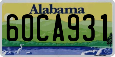 AL license plate 60CA931