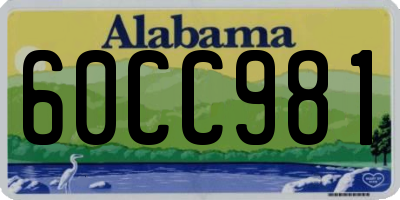 AL license plate 60CC981