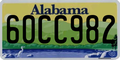 AL license plate 60CC982