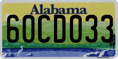 AL license plate 60CD033
