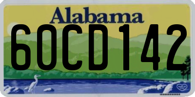 AL license plate 60CD142