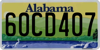 AL license plate 60CD407
