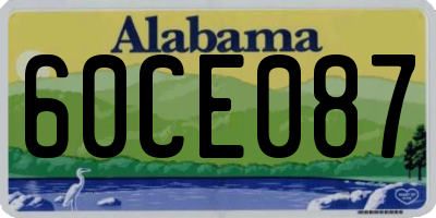 AL license plate 60CE087