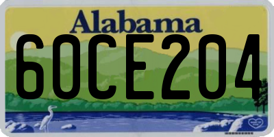 AL license plate 60CE204