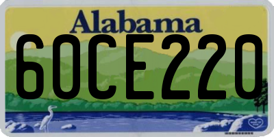 AL license plate 60CE220
